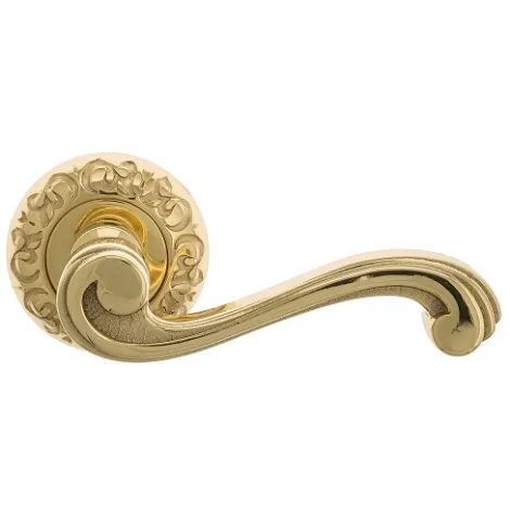 Дверная ручка на круглом основании Venezia \"VIVALDI\" D4 полированная латунь