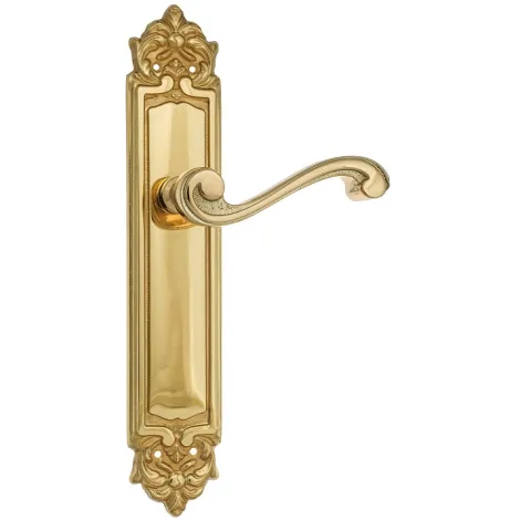 Дверная ручка Venezia \"VIVALDI\" на планке PL96 полированная латунь