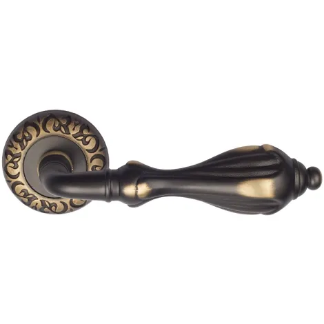 Дверная ручка на круглом основании Venezia \"ANAFESTO\" D4 темная бронза