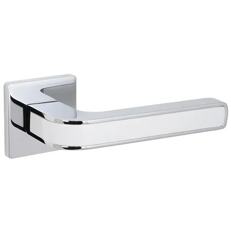 Дверная ручка на квадратном основании Fuaro K.SL52.NEO (NEO SL) CP/WH-8 хром/белый