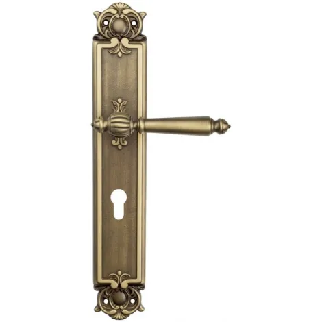 Дверная ручка Venezia \"PELLESTRINA\" CYL на планке PL97 матовая бронза