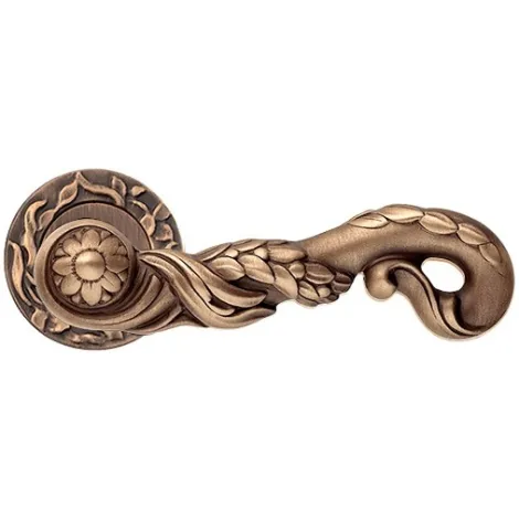  Дверная ручка на круглой розетке Linea Cali POESIA 1395/113 PM бронза матовая 