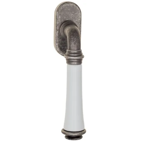 Ручка оконная Fratelli Cattini \"GRACIA CERAMICA BIANCO\" FW 7-IA античное серебро