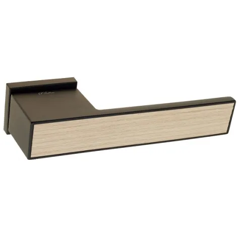 Дверная ручка на прямоугольном основании Fratelli Cattini \"COSMO NATURA SOLE\" 6-NM матовый черный