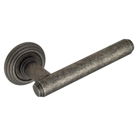 Дверная ручка на круглом основании Venezia \"EXA\" D8 античное серебро