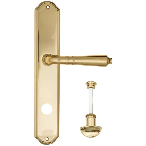 Дверная ручка на планке Fratelli Cattini \"TOSCANA\" WC-2 PL02-OLV полированная латунь