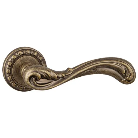 Дверная ручка на круглом основании Punto R.MT53.PALMIRA (PALMIRA MT) OB-13 античная бронза