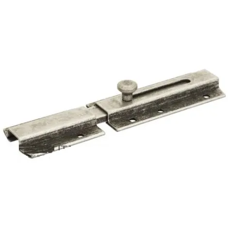 261FA20 Задвижка дверная усиленная, плоский ригель ALDEGHI 200мм античное серебро