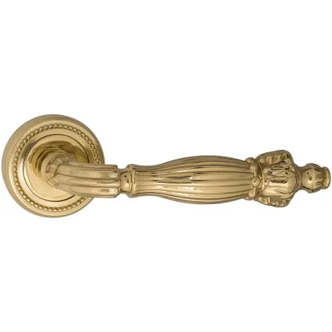 Дверная ручка на круглом основании Venezia \"OLIMPO\" D3 полированная латунь