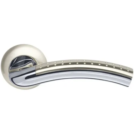 Дверная ручка на круглом основании Armadillo Libra LD26-1SN/CP-3 матовый никель/хром