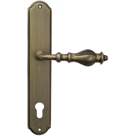 Дверная ручка Venezia \"GIFESTION\" CYL на планке PL02 матовая бронза