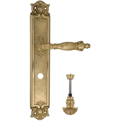 Дверная ручка Venezia \"OLIMPO\" WC-4 на планке PL97 полированная латунь