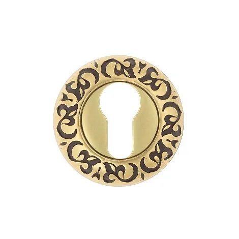 Накладка дверная под цилиндр Venezia CYL-1 D4 французское золото + коричневый 2 шт.