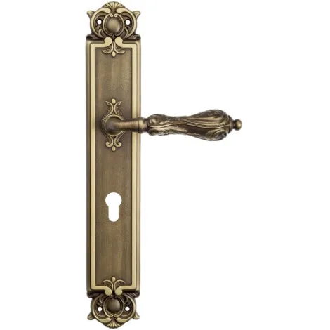 Дверная ручка Venezia \"MONTE CRISTO\" CYL на планке PL97 матовая бронза