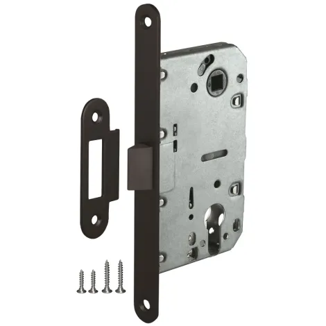 Корпус врезного замка c защёлкой Ajax PLASTLP85-50 ВL черный