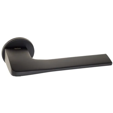 Дверная ручка на круглом основании Venezia Unique \"SIMPLE\" FSR матовый черный