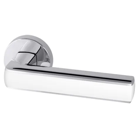 Дверная ручка на круглом основании Armadillo CUBE URB3 CP/White-14 хром/белый