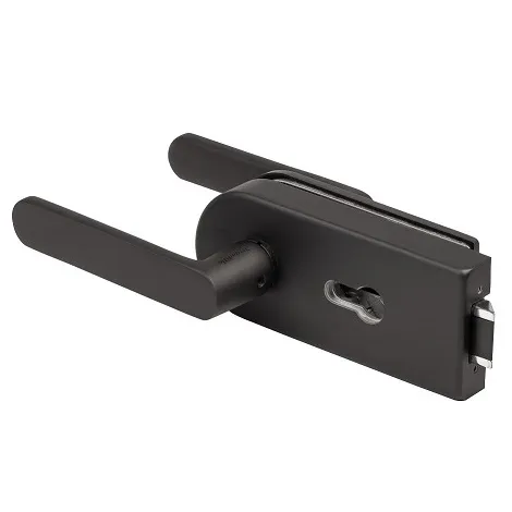 Комплект: замок + ручка для стеклянной двери Armadillo Space.GL.LPZ BL черный