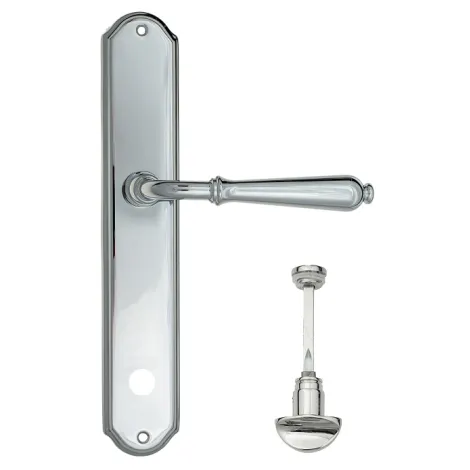 Дверная ручка Venezia \"CLASSIC\" WC-2 на планке PL02 полированный хром