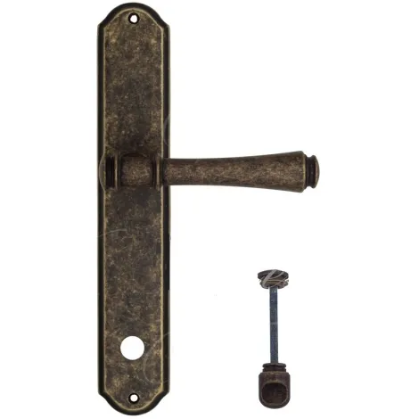 Дверная ручка Venezia \"PELLESTRINA\" WC-2 на планке PL02 античная бронза