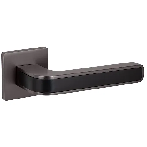 Дверная ручка на квадратном основании Fuaro K.SL52.NEO (NEO SL) GR/BL-23 графит/черный