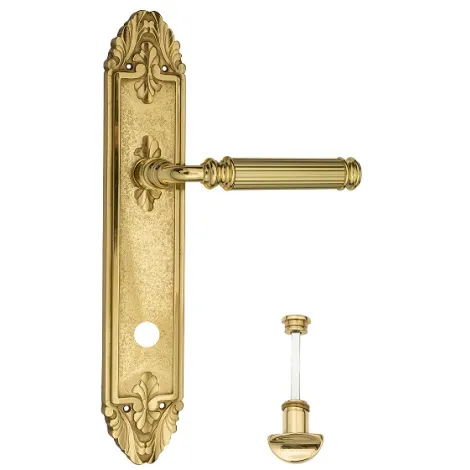 Дверная ручка Venezia \"MOSCA\" WC-2 на планке PL90 полированная латунь