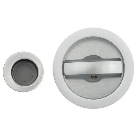 Ручка для раздвижной двери на круглом основании Venezia \"ECLISSE\" с замком, матовый хром