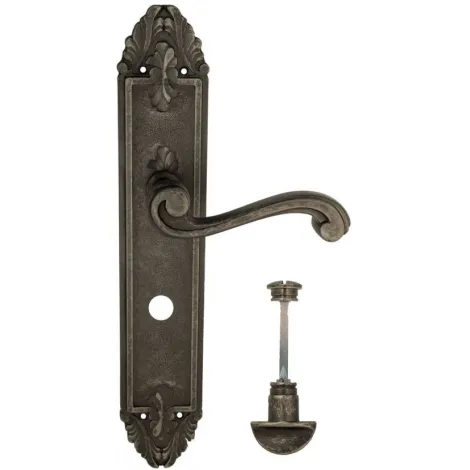 Дверная ручка Venezia \"VIVALDI\" WC-2 на планке PL90 античное серебро