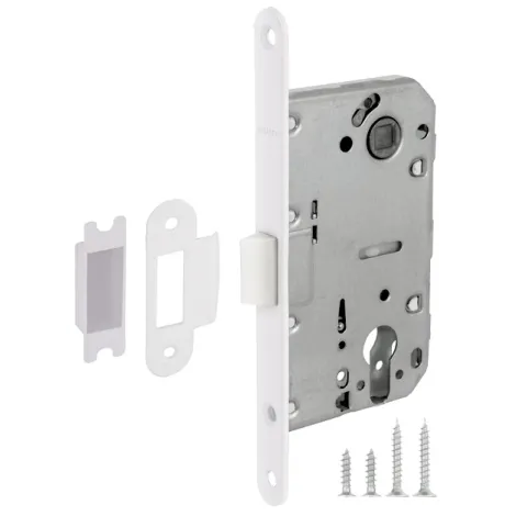 Замок межкомнатный Fuaro под цилиндр PLASTIC P85C-50 WH-19 белый
