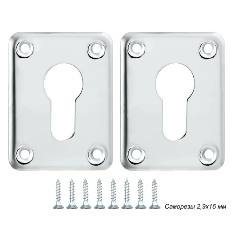 Декоративная накладка Punto ESC083-SS (нержавейка) на цилиндр (1 пара) \"1\"