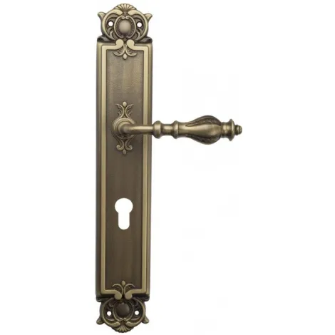 Дверная ручка Venezia \"GIFESTION\" CYL на планке PL97 матовая бронза