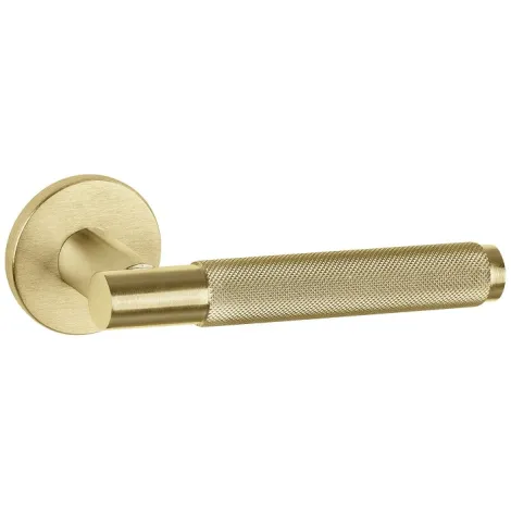 Дверная ручка на круглом основании Fratelli Cattini \"UNA X\" 7FS-BS матовая латунь