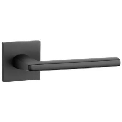 Дверная ручка на квадратном основании STILE EURA Q SLIMM 7mm BLACK черный