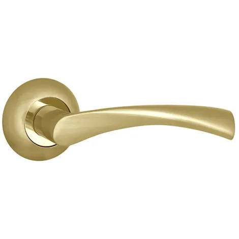 Дверная ручка на круглом основании Punto R.TL54.CRONA (CRONA TL) SG/GP-4 матовое золото/золото