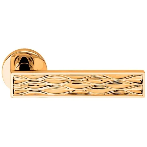 Дверная ручка на круглом основании Linea Cali DYNAMIC 1645/025 OZ золото глянцевое