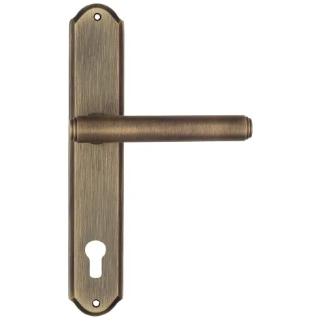 Дверная ручка Venezia \"EXA\" CYL на планке PL02 матовая бронза