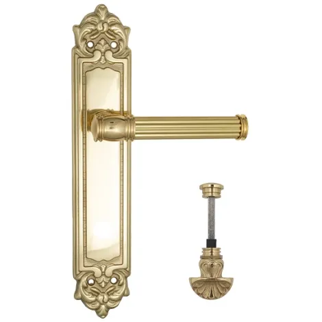 Дверная ручка Venezia \"IMPERO\" WC-4 на планке PL96 полированная латунь