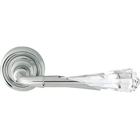 Дверная ручка на круглом основании Linea Cali GEMMA 1120/103 CR хром глянцевый/ SWAROVSKI