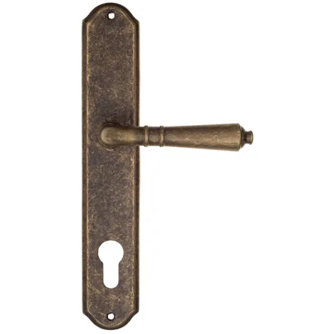 Дверная ручка на планке Fratelli Cattini \"TOSCANA\" CYL PL02-BA античная бронза