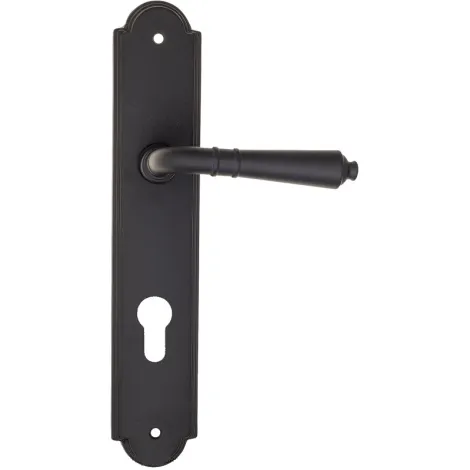 Дверная ручка на планке Fratelli Cattini \"TOSCANA\" CYL PL257-NM матовый черный