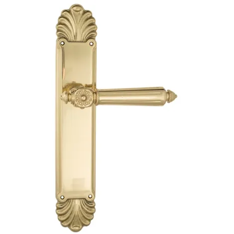 Дверная ручка Venezia \"CASTELLO\" на планке PL87 полированная латунь