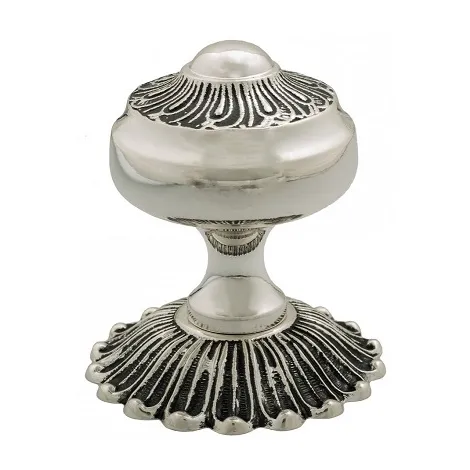 Ручка дверная кноб Venezia P22 Ø65 натуральное серебро + черный