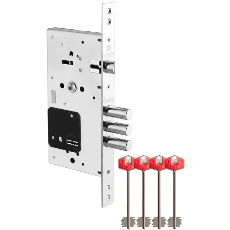 Замок врезной сувальдный Fuaro TERMO MDV25/S-60.85.3R16 4 key (ключ удл. 120/75 мм)