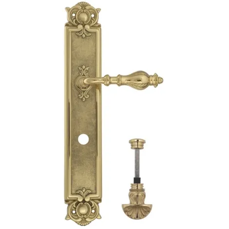 Дверная ручка Venezia \"GIFESTION\" WC-4 на планке PL97 полированная латунь