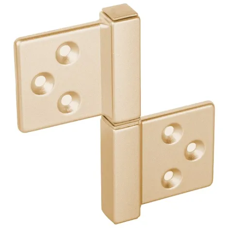 Петля накладная без врезки универсальная разборная Fratelli Cattini 143Q 38-35 BS матовая латунь