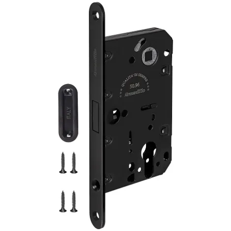 Замок Armadillo межкомнатный магнитный под цилиндр с ответной планкой GRAVITY G02.190.50.85 BL черный