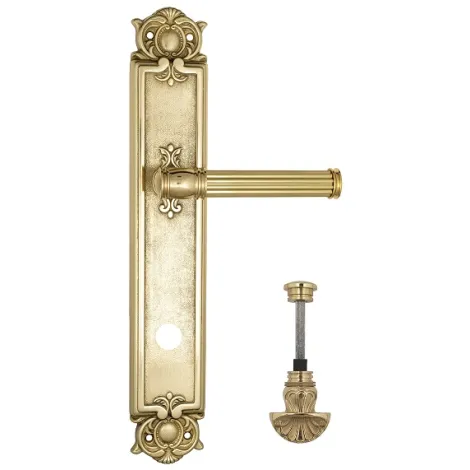 Дверная ручка Venezia \"IMPERO\" WC-4 на планке PL97 полированная латунь