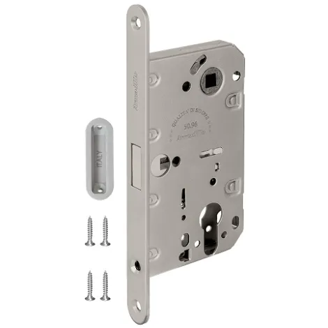 Замок Armadillo межкомнатный магнитный под цилиндр с ответной планкой GRAVITY G02.196.50.85 SN матовый никель