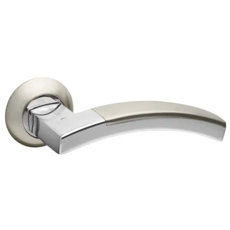 Дверная ручка на круглом основании Fuaro R.RM54.ACCORD (ACCORD RM) SN/CP-3 матовый никель/хром