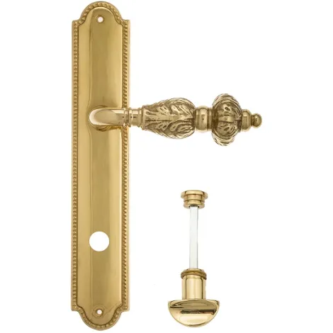Дверная ручка Venezia \"LUCRECIA\" WC-2 на планке PL98 полированная латунь